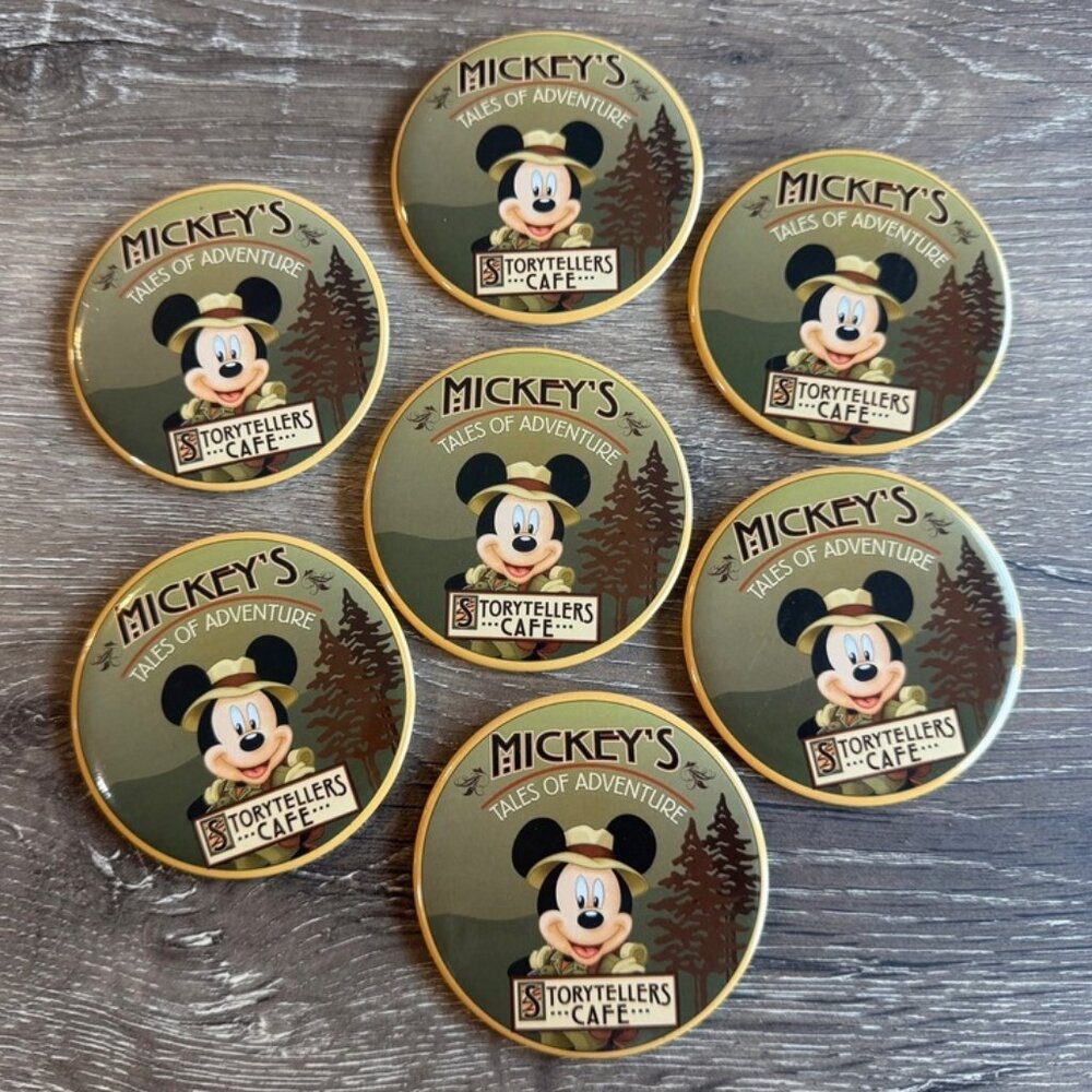 Set of 7 Walt Disney Mickey’s Tales Of Adventure Storytellers Café Pin Button